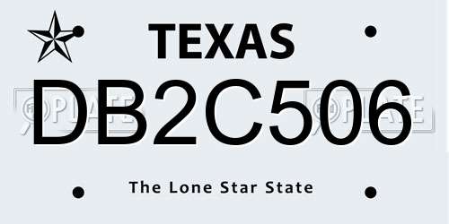 DB2C506 Texas License Plate
