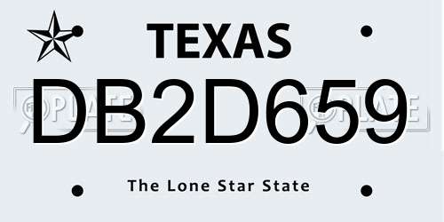 DB2D659 Texas License Plate