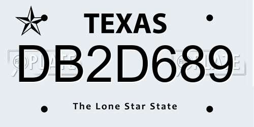 DB2D689 Texas License Plate