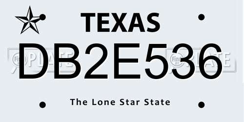 DB2E536 Texas License Plate