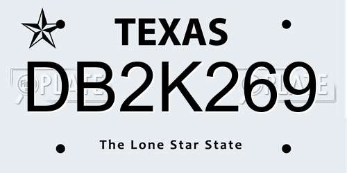 DB2K269 Texas License Plate