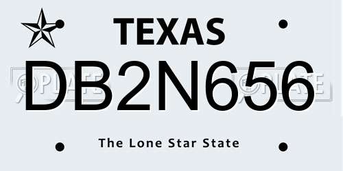 DB2N656 Texas License Plate