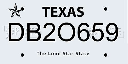 DB2O659 Texas License Plate