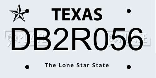 DB2R056 Texas License Plate