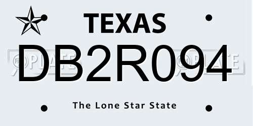DB2R094 Texas License Plate
