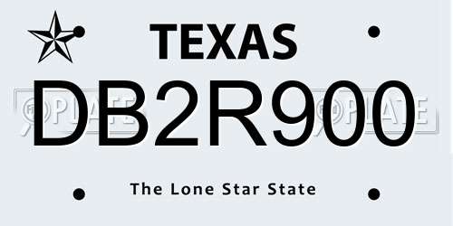 DB2R900 Texas License Plate