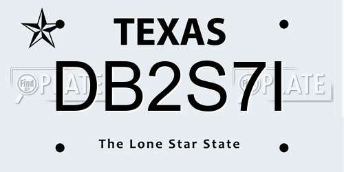DB2S7I Texas License Plate