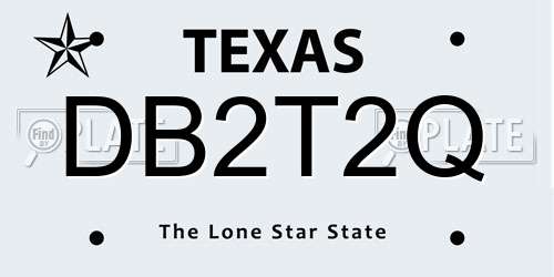 DB2T2Q Texas License Plate