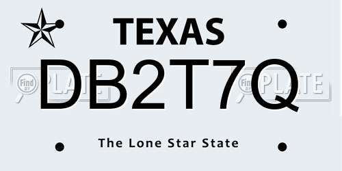 DB2T7Q Texas License Plate