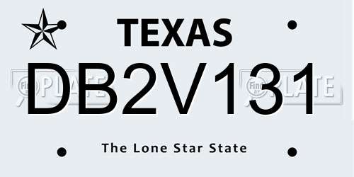 DB2V131 Texas License Plate