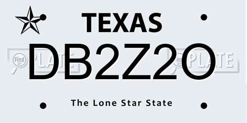 DB2Z2O Texas License Plate