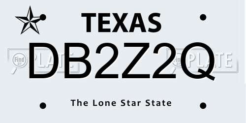 DB2Z2Q Texas License Plate