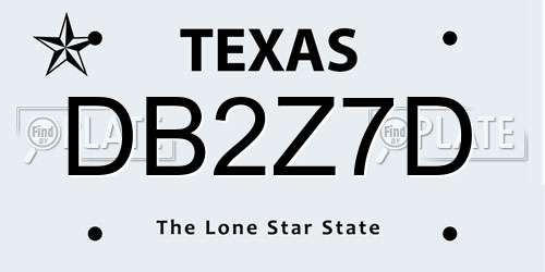 DB2Z7D Texas License Plate