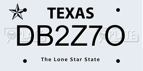 DB2Z7O Texas License Plate