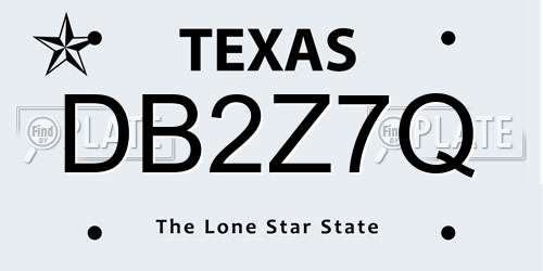 DB2Z7Q Texas License Plate