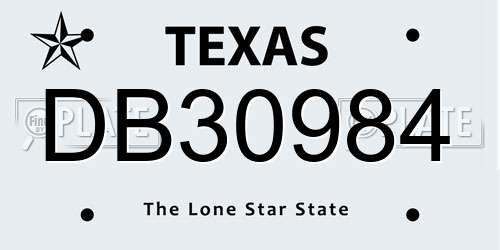 DB30984 Texas License Plate