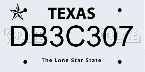 DB3C307 Texas License Plate