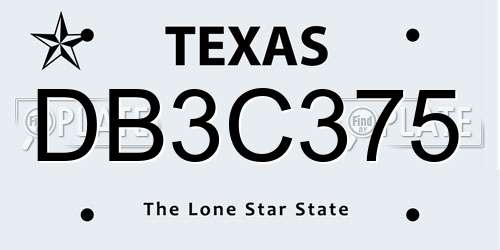 DB3C375 Texas License Plate