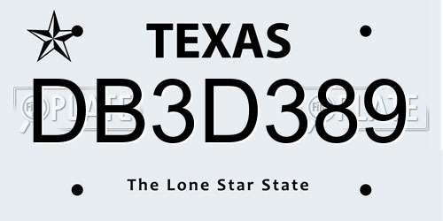 DB3D389 Texas License Plate