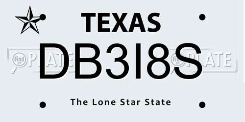 DB3I8S Texas License Plate