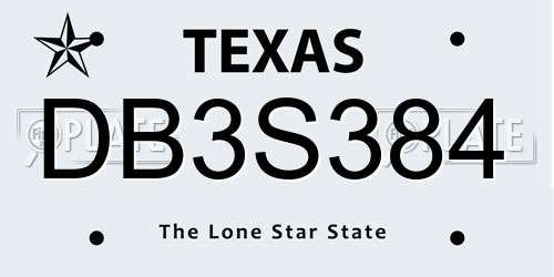 DB3S384 Texas License Plate