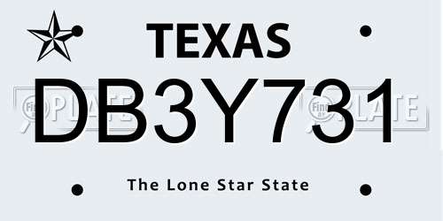 DB3Y731 Texas License Plate