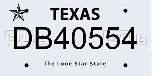 DB40554 Texas License Plate
