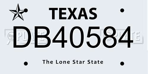 DB40584 Texas License Plate