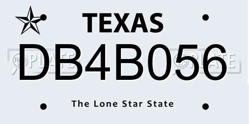 DB4B056 Texas License Plate