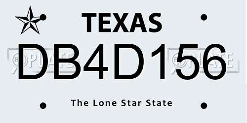 DB4D156 Texas License Plate