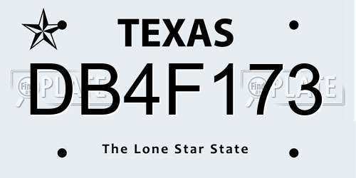 DB4F173 Texas License Plate