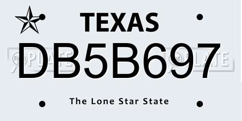 DB5B697 Texas License Plate