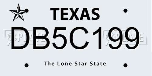 DB5C199 Texas License Plate