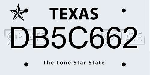 DB5C662 Texas License Plate