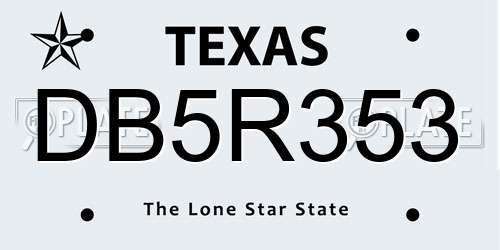 DB5R353 Texas License Plate