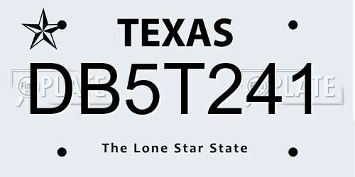 DB5T241 Texas License Plate