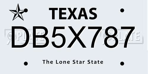 DB5X787 Texas License Plate