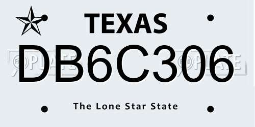 DB6C306 Texas License Plate