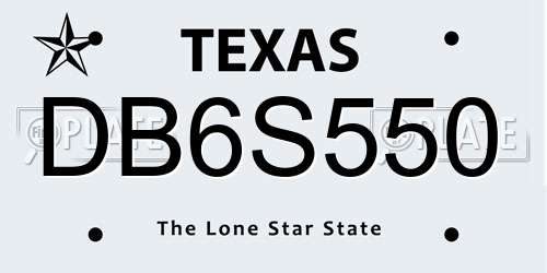 DB6S550 Texas License Plate