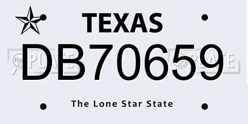 DB70659 Texas License Plate