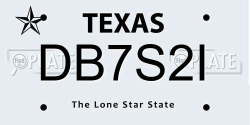 DB7S2I Texas License Plate