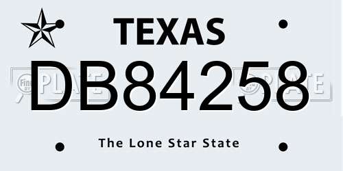 DB84258 Texas License Plate