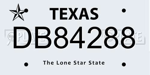 DB84288 Texas License Plate
