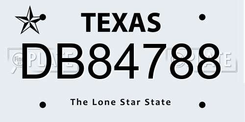 DB84788 Texas License Plate