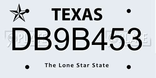 DB9B453 Texas License Plate