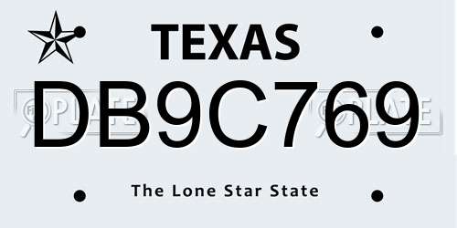 DB9C769 Texas License Plate