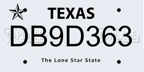 DB9D363 Texas License Plate
