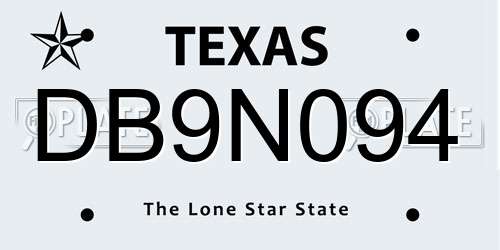 DB9N094 Texas License Plate