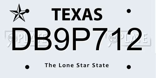 DB9P712 Texas License Plate
