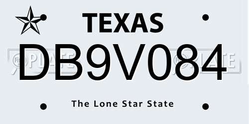DB9V084 Texas License Plate